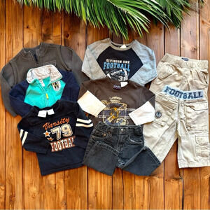 12 Months Football Boy’s Clothing Lot - Baby Gap, Koala Kids, Guess & more